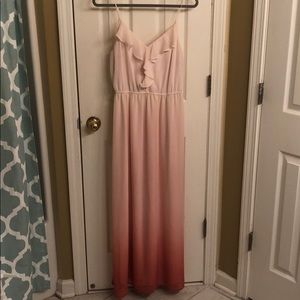 Lauren Conrad Light pink ombré maxi dress